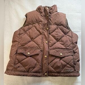 Vintage L.L. Bean Brown Cotton Quilted Goose Down Vest